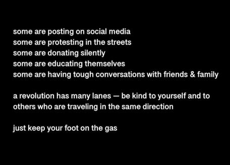blm- keep your foot on the gas