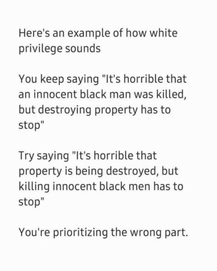 example of how white privilege sounds